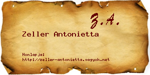 Zeller Antonietta névjegykártya